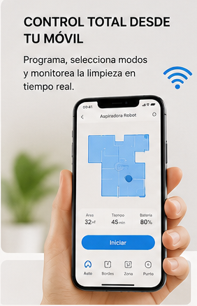 Aspiradora Robot Inteligente 4000 Pa – Limpieza Automática 2‑en‑1, Navegación Inteligente y Batería 180 Minutos