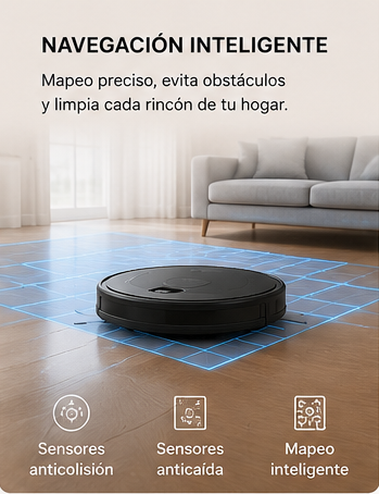 Aspiradora Robot Inteligente 4000 Pa – Limpieza Automática 2‑en‑1, Navegación Inteligente y Batería 180 Minutos
