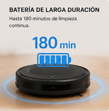 Aspiradora Robot Inteligente 4000 Pa – Limpieza Automática 2‑en‑1, Navegación Inteligente y Batería 180 Minutos