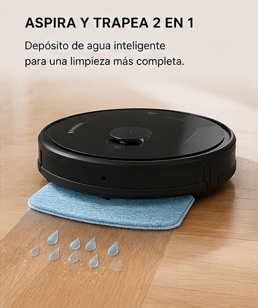 Aspiradora Robot Inteligente 4000 Pa – Limpieza Automática 2‑en‑1, Navegación Inteligente y Batería 180 Minutos